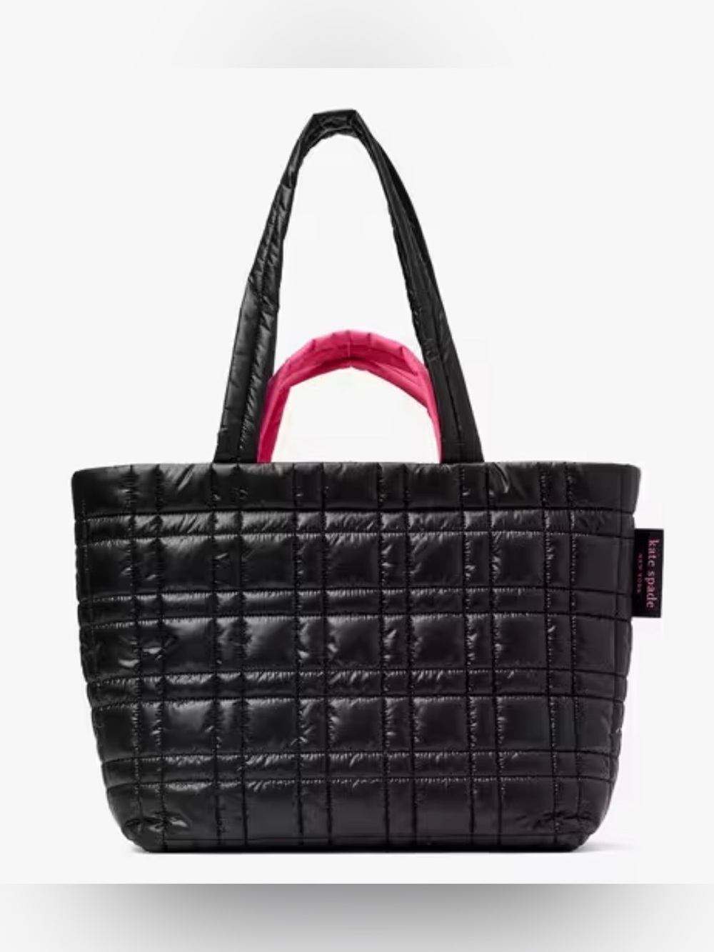 ♠️Kate Spade ♠️ Softwhere Quilted Large Tote black pink NWOT